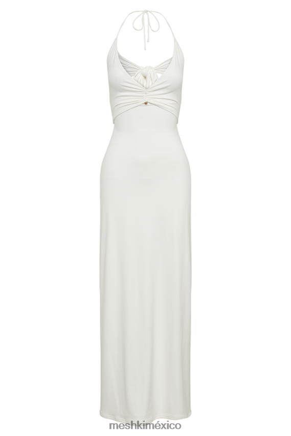 Meshki vestido midi heidi de nailon reciclado con detalle de pin blanco ropa H48F8H218