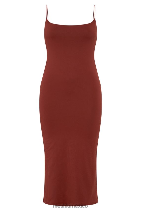 Meshki vestido midi lexia con cuello redondo y escote redondo chocolate con cerezas ropa H48F8H551