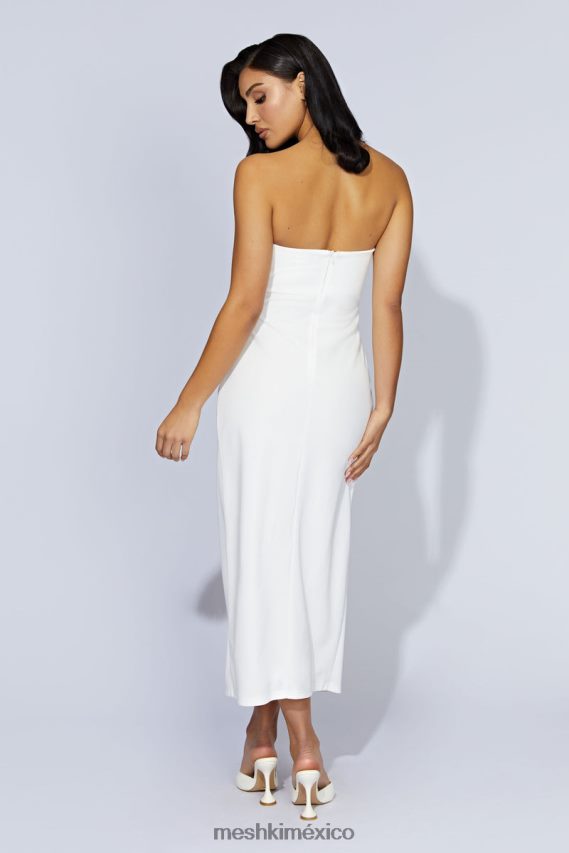 Meshki vestido midi mercer con gancho electrónico hueso ropa H48F8H686