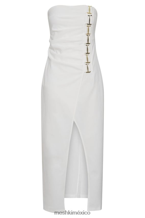 Meshki vestido midi mercer con gancho electrónico hueso ropa H48F8H686