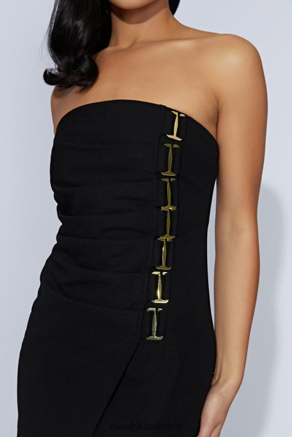 Meshki vestido midi mercer con gancho electrónico negro ropa H48F8H525