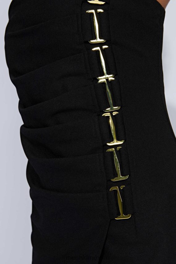 Meshki vestido midi mercer con gancho electrónico negro ropa H48F8H525