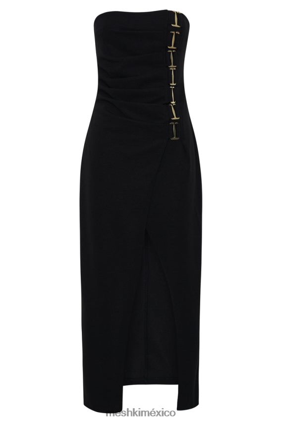 Meshki vestido midi mercer con gancho electrónico negro ropa H48F8H525