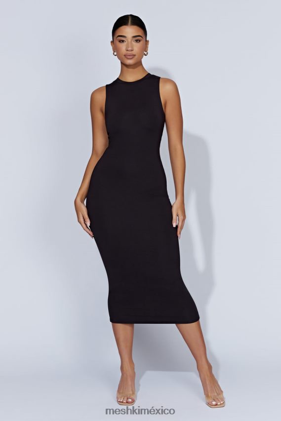 Meshki vestido midi sin mangas jill negro ropa H48F8H467