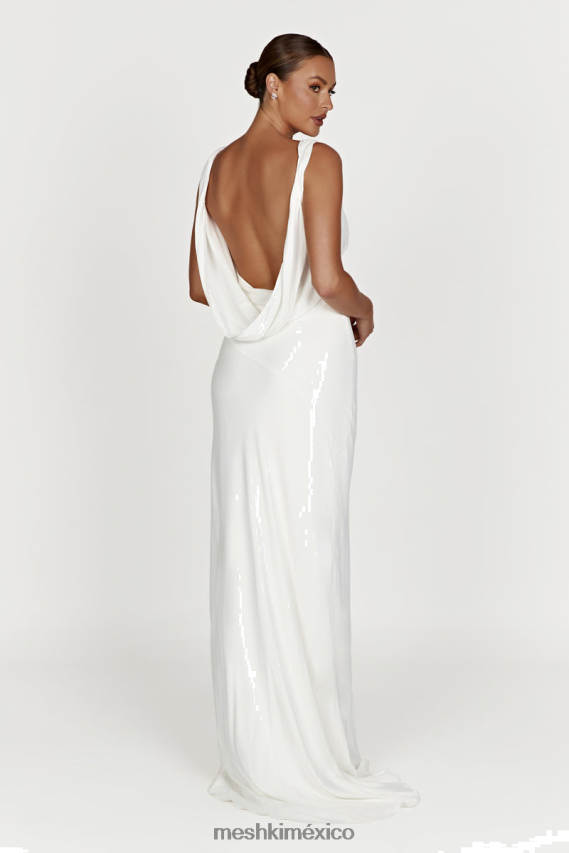 Meshki Amanza Maxi Dress With Cowl Back White Clothing H48F8H119