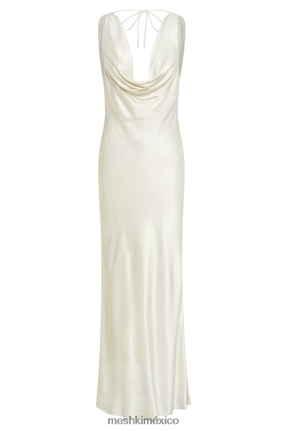 Meshki Angelique Satin Cowl Back Maxi Dress Ivory Clothing H48F8H53