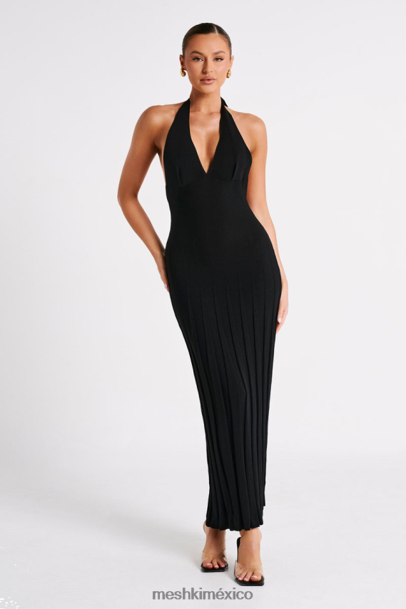 Meshki Caity Ribbed Halter Maxi Dress Black Clothing H48F8H71