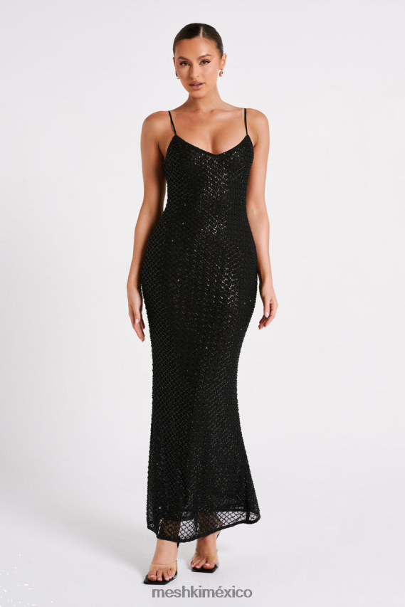 Meshki Chessie Sequin Maxi Dress Black Clothing H48F8H127