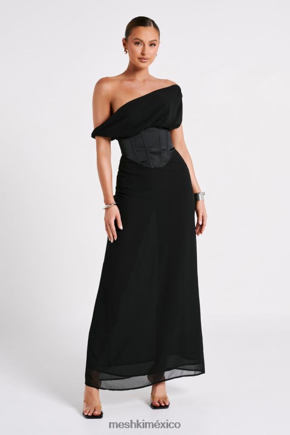Meshki Courtney Chiffon Maxi Dress Black Clothing H48F8H80