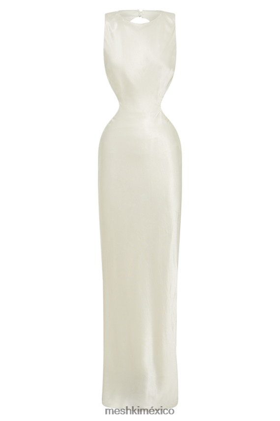 Meshki Electra Satin Cut Out Maxi Dress Ivory Clothing H48F8H59