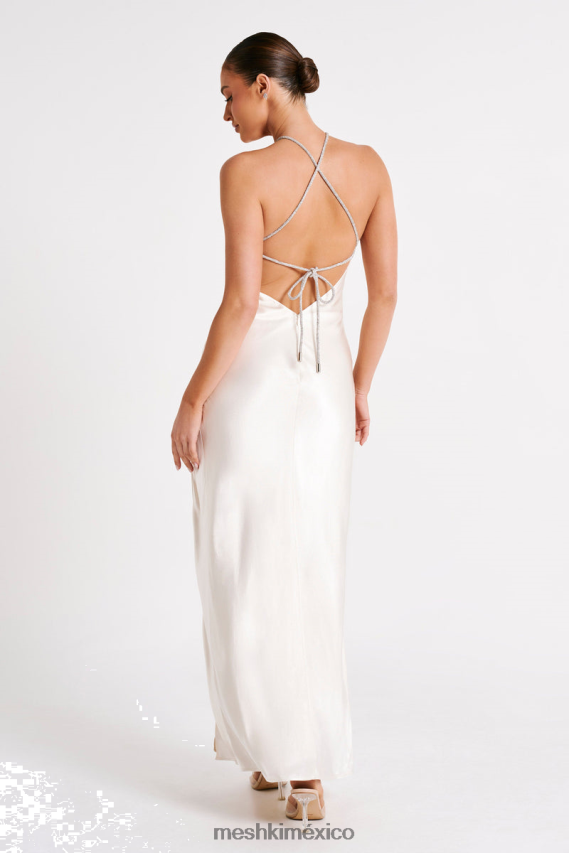 Meshki Louise Diamante Rope Maxi Dress Ivory Clothing H48F8H36