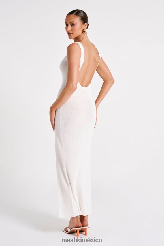 Meshki Maxine Sheer Knit Maxi Dress White Clothing H48F8H75