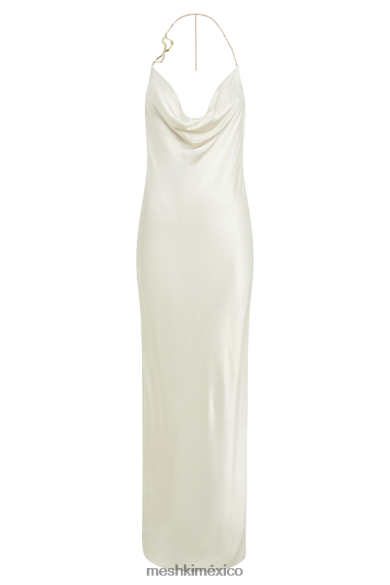 Meshki Melissa Satin Cowl Front Maxi Dress Ivory Clothing H48F8H107