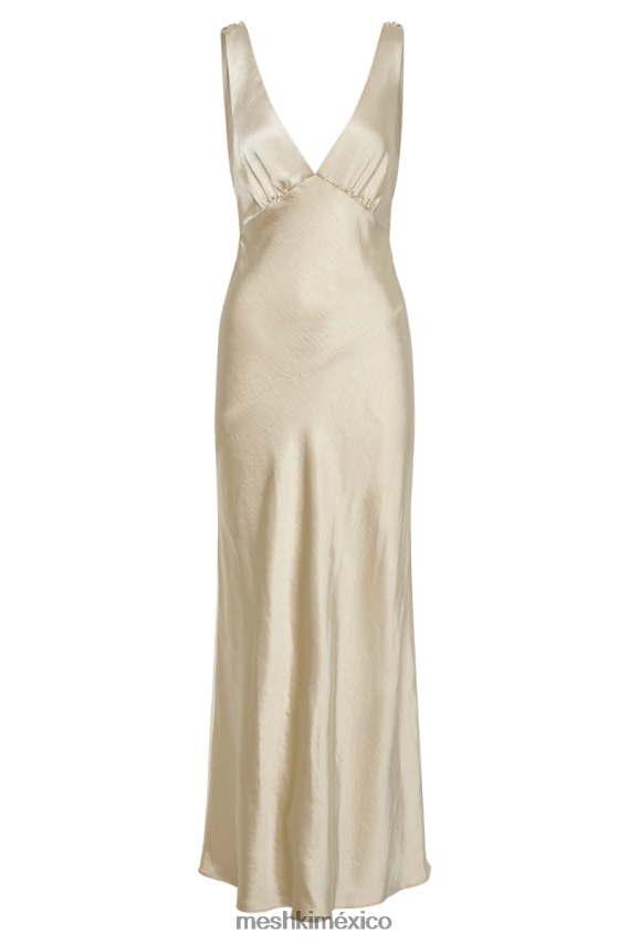 Meshki Nadia Maxi Satin Dress With Back Cowl Gold Clothing H48F8H150