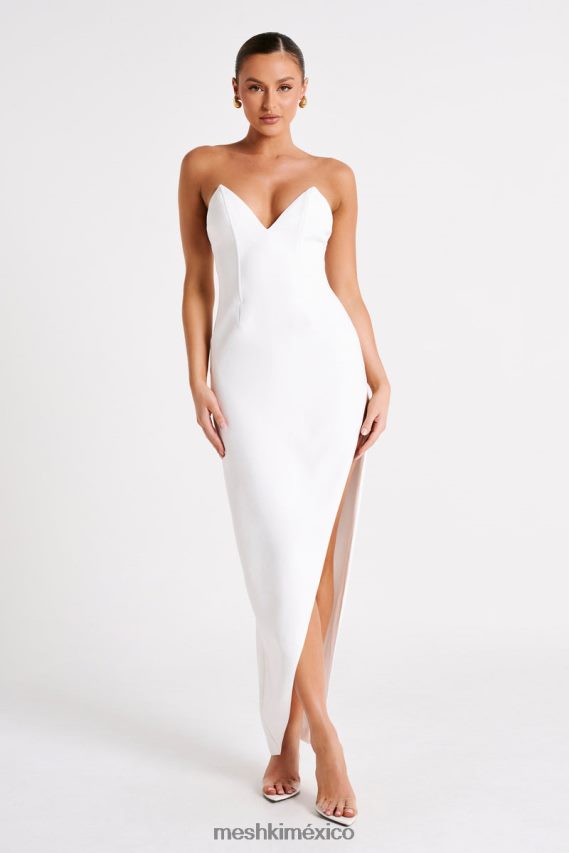 Meshki Natasha Pointed Corset Maxi Dress White Clothing H48F8H137