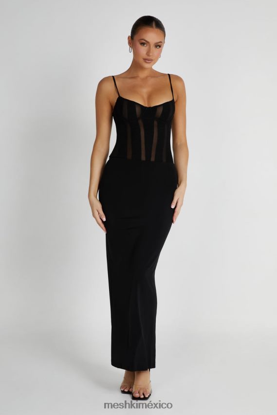 Meshki Priya Panelled Maxi Dress Black Clothing H48F8H145