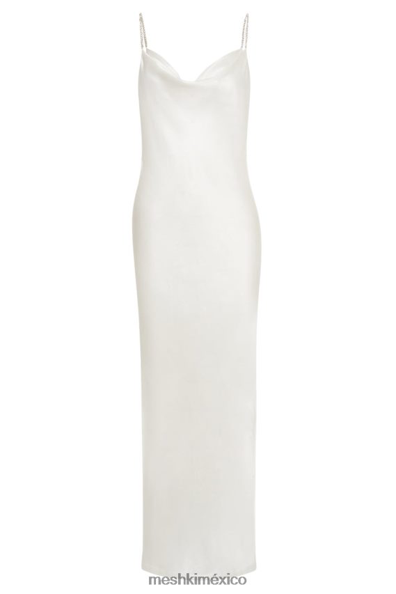 Meshki Sera Diamante Maxi Dress With Low Back White Clothing H48F8H116