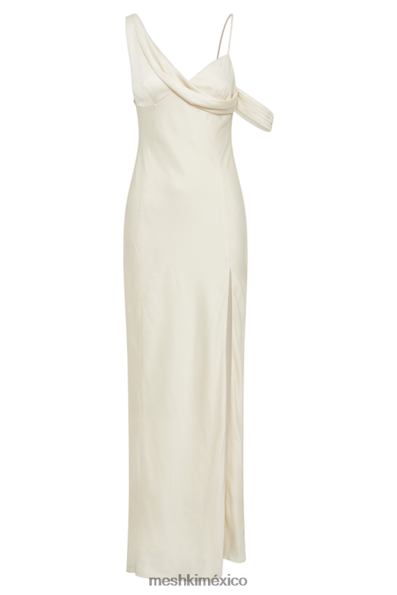 Meshki Soleil Satin Off Shoulder Maxi Dress Ivory Clothing H48F8H42