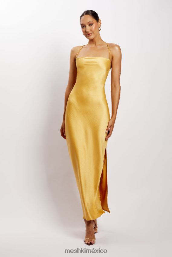 Meshki Sydney Straight Neck Slip Maxi Dress Yellow Clothing H48F8H118