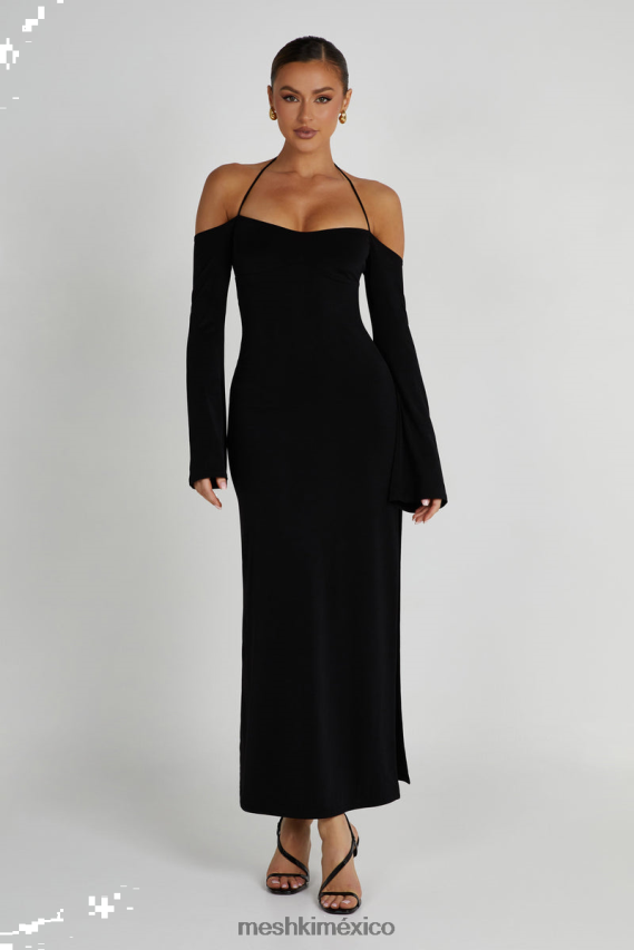 Meshki Tia Slinky Off Shoulder Maxi Dress Black Clothing H48F8H89