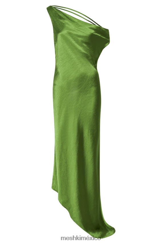 Meshki Yvette Slip Maxi Dress With Asymmetrical Hem Emerald Clothing H48F8H45