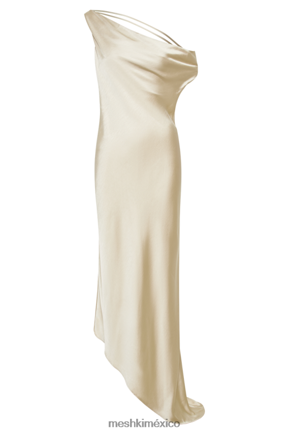 Meshki Yvette Slip Maxi Dress With Asymmetrical Hem Gold Clothing H48F8H49
