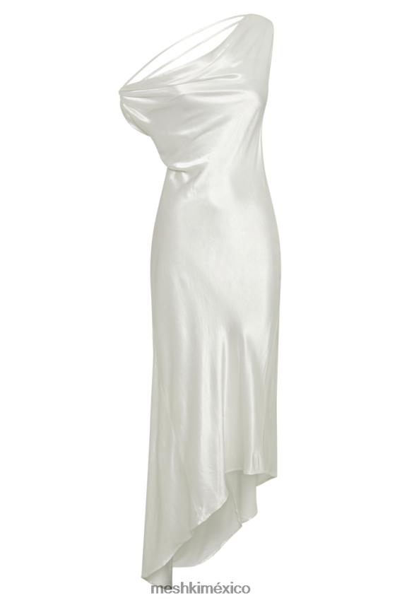 Meshki Yvette Slip Maxi Dress With Asymmetrical Hem White Clothing H48F8H125