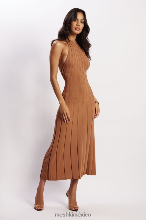 Meshki Adrienne Halter Neck Midi Dress Tan Clothing H48F8H114