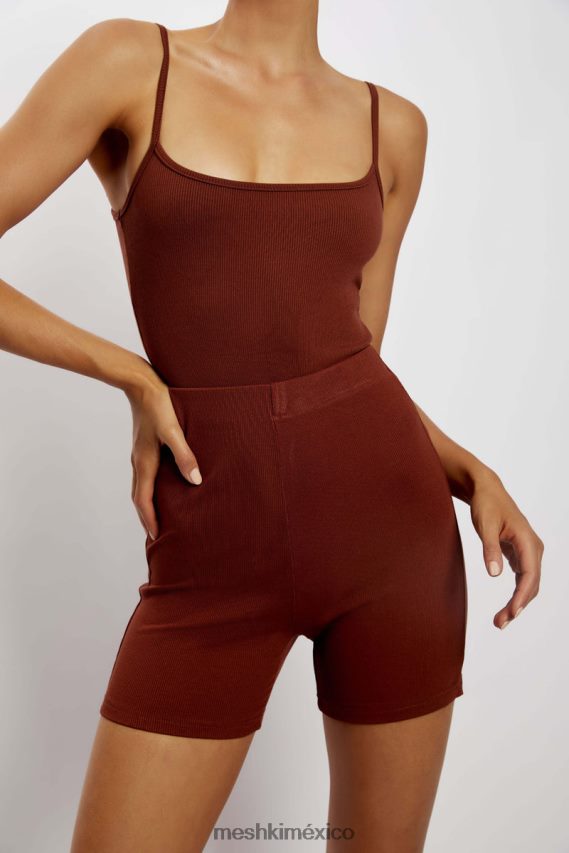 Meshki botín corto de canalé lisa especia ropa H48F8H1458