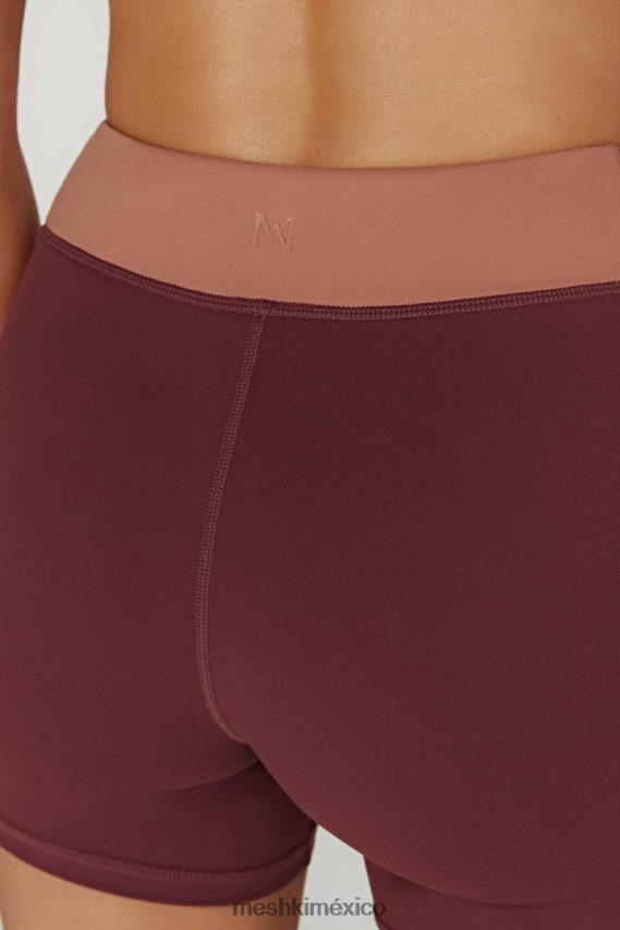 Meshki pantalones cortos de dos tonos taleah caoba/bronceado ropa H48F8H1467