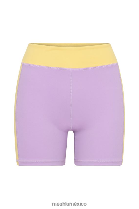 Meshki pantalones cortos de dos tonos taleah lila/amarillo ropa H48F8H1474
