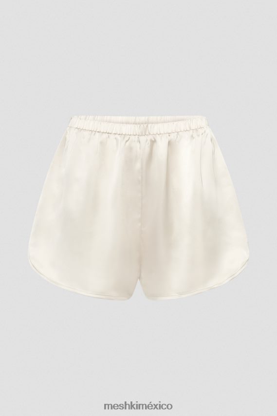 Meshki pantalones cortos de raso meera Marfil ropa H48F8H1304