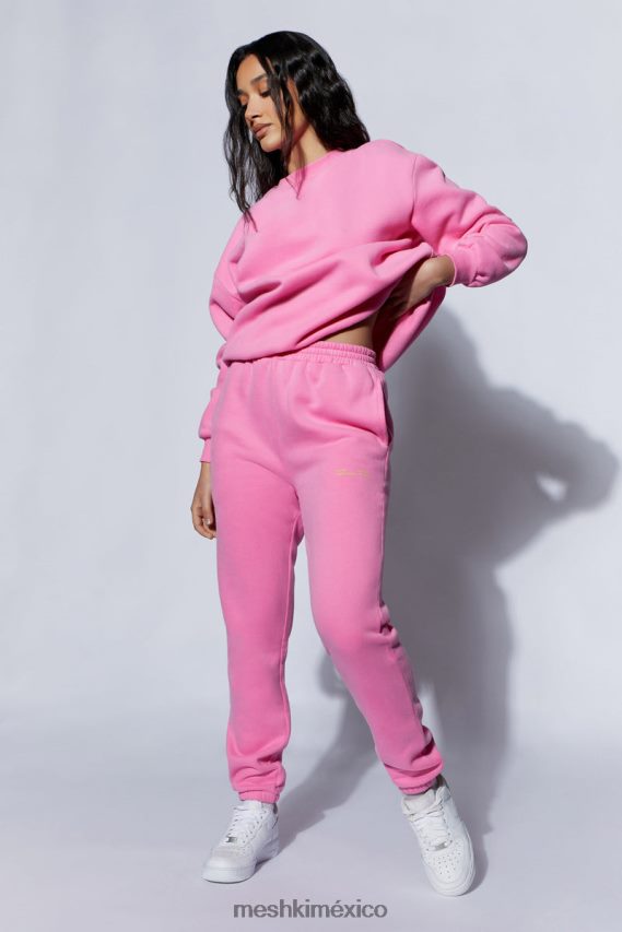 Meshki jogger camille extragrande con espalda polar rosa caramelo ropa H48F8H1515
