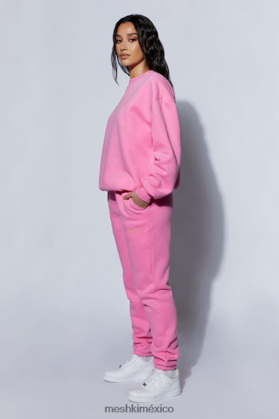 Meshki jogger camille extragrande con espalda polar rosa caramelo ropa H48F8H1515
