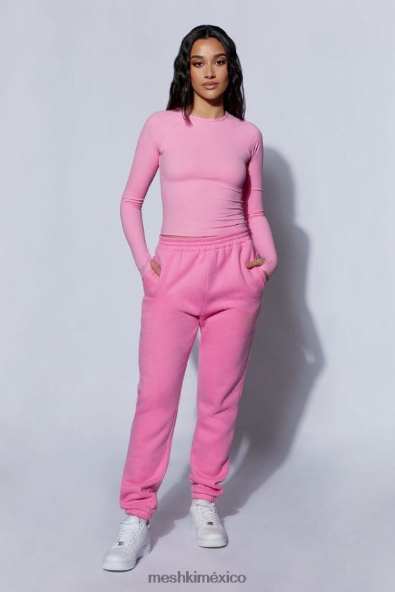 Meshki jogger camille extragrande con espalda polar rosa caramelo ropa H48F8H1515