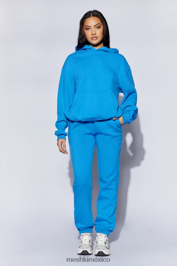 Meshki joggers con espalda polar y relieve Emery azul ropa H48F8H1604