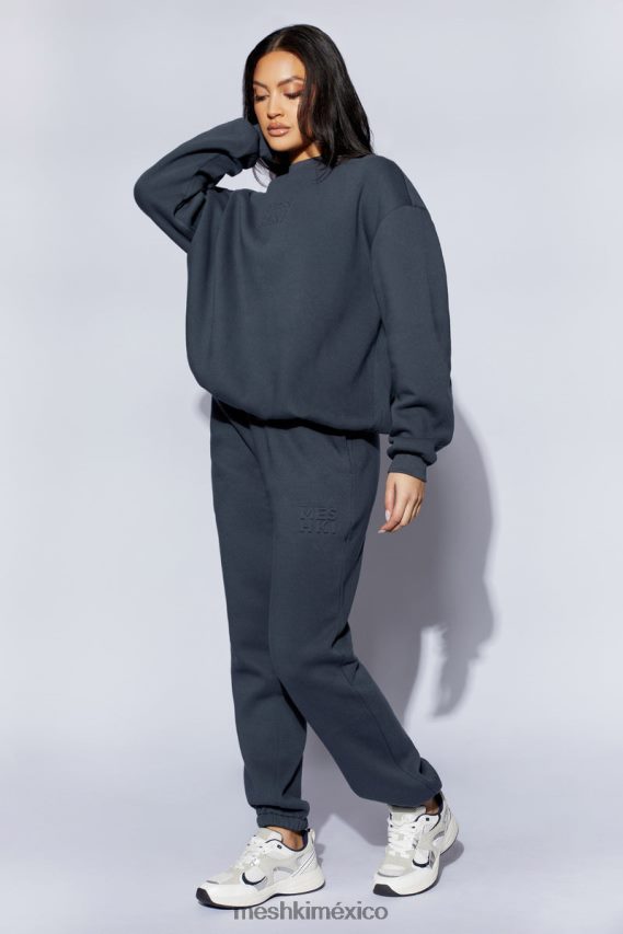 Meshki joggers con espalda polar y relieve Emery carbón ropa H48F8H1479