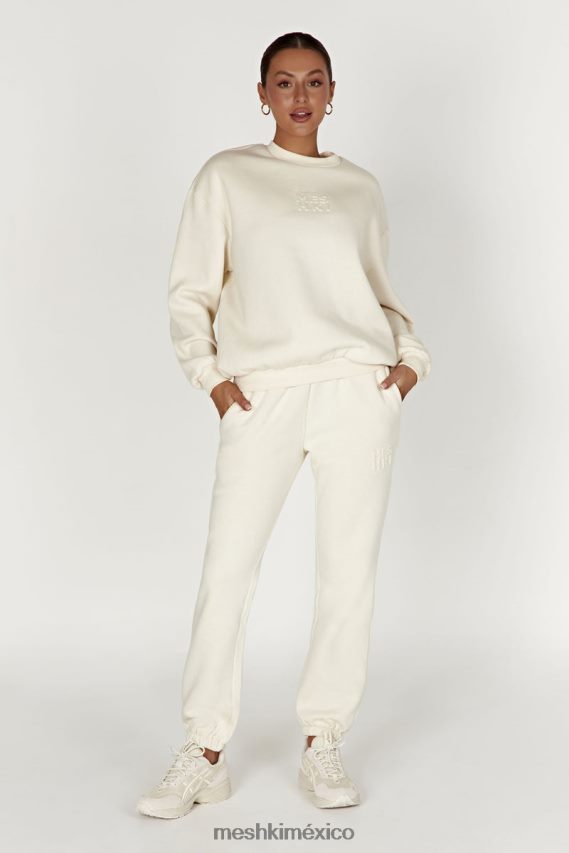 Meshki joggers con espalda polar y relieve Emery hueso ropa H48F8H1480