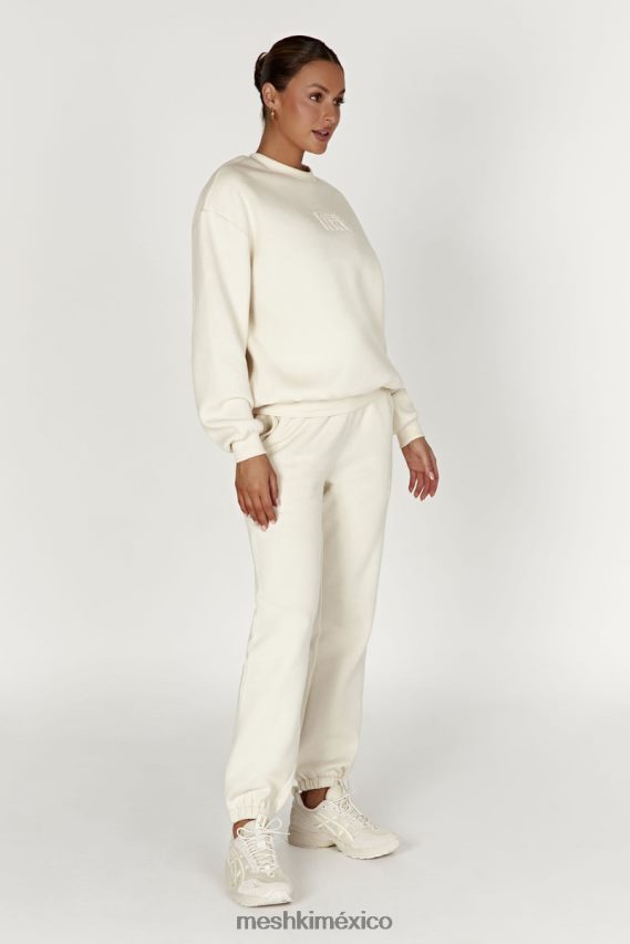 Meshki joggers con espalda polar y relieve Emery hueso ropa H48F8H1480