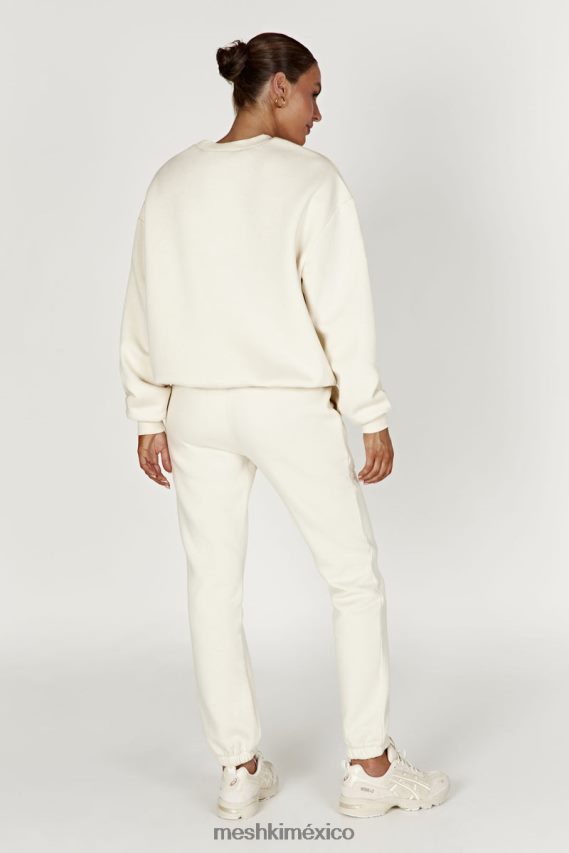 Meshki joggers con espalda polar y relieve Emery hueso ropa H48F8H1480