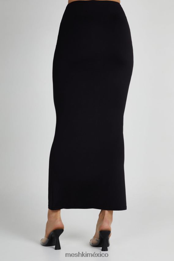 Meshki Falda larga Olympia de nailon reciclado con cola de pez negro ropa H48F8H1258