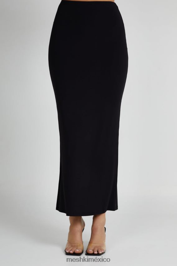 Meshki Falda larga Olympia de nailon reciclado con cola de pez negro ropa H48F8H1258