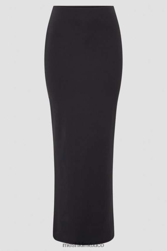 Meshki Falda larga Olympia de nailon reciclado con cola de pez negro ropa H48F8H1258