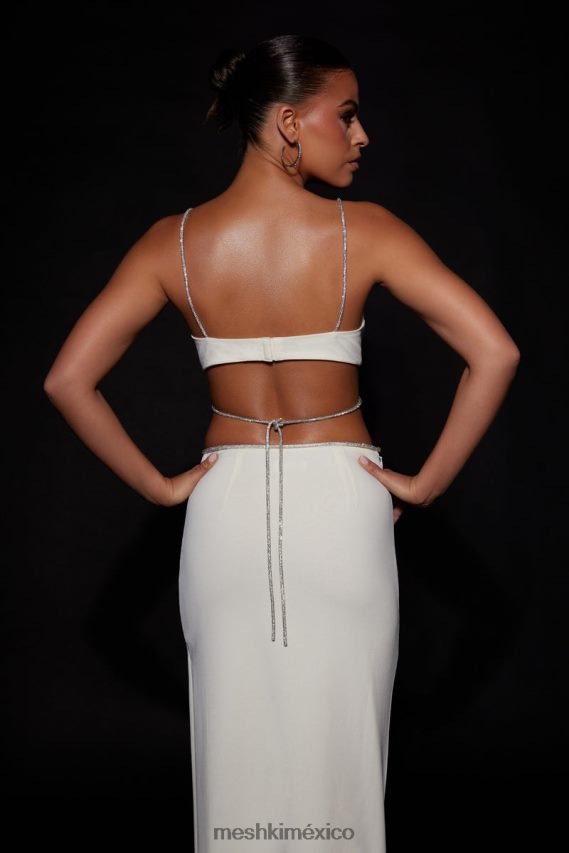 Meshki Falda larga con abertura y strass de Sweeney hueso ropa H48F8H1526