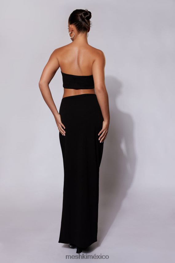 Meshki Falda larga tipo cuerda con strass y abertura de Anastasia negro ropa H48F8H1557