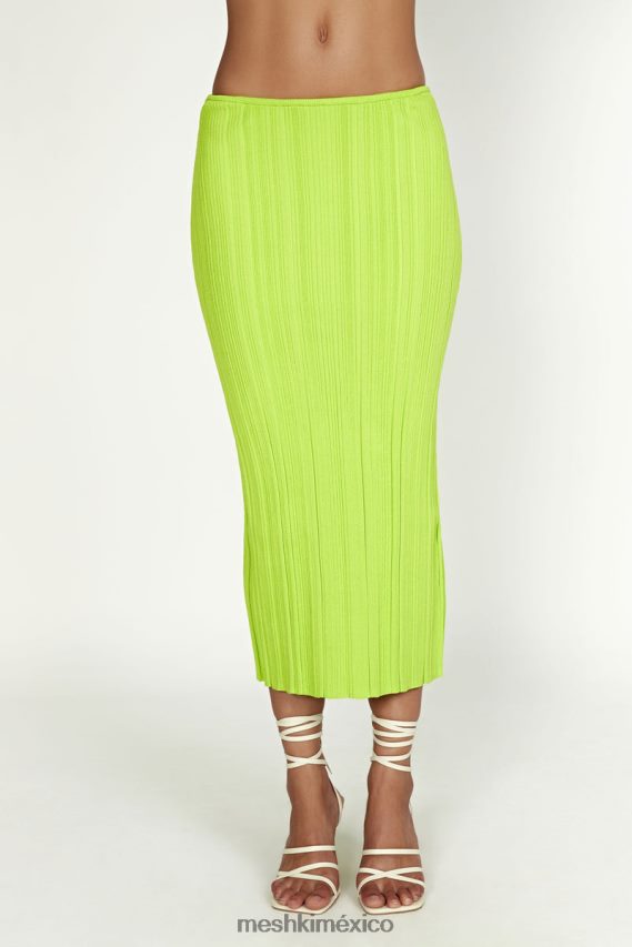 Meshki falda kennedy de punto de talle bajo verde fresco ropa H48F8H1454