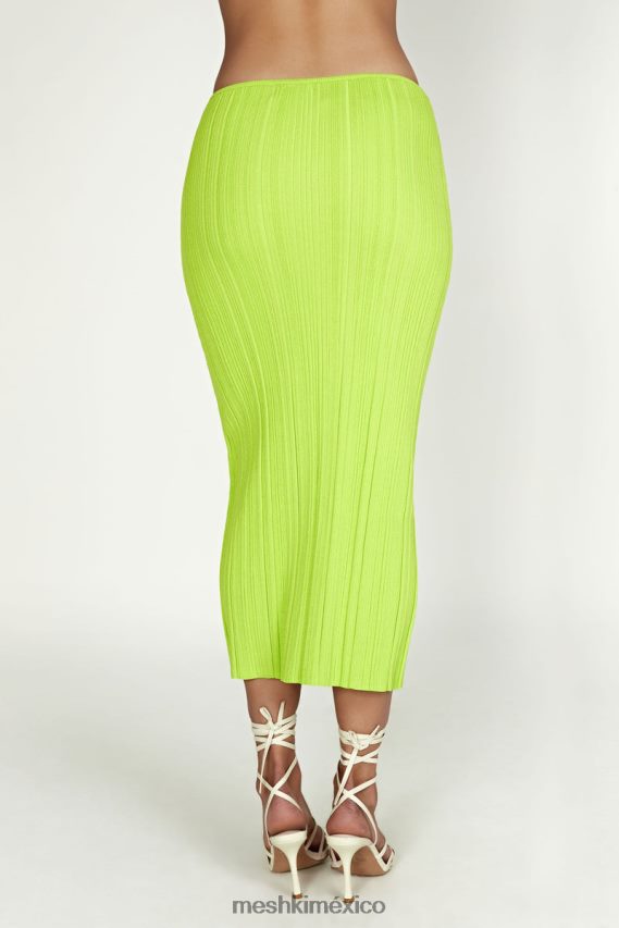 Meshki falda kennedy de punto de talle bajo verde fresco ropa H48F8H1454