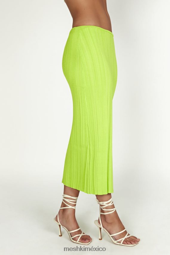 Meshki falda kennedy de punto de talle bajo verde fresco ropa H48F8H1454