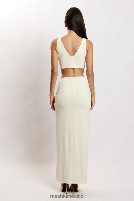 Meshki falda larga con abertura lateral en jacqui hueso ropa H48F8H1575