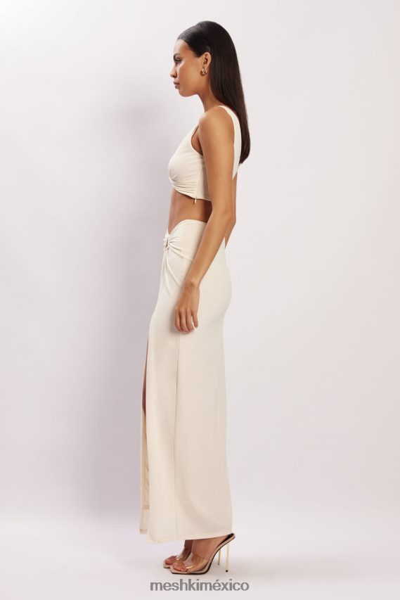 Meshki falda larga con abertura lateral en jacqui hueso ropa H48F8H1575